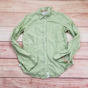 American‎ Eagle Outfitters Favorite Shirt Womens 10 Green Striped Button Up